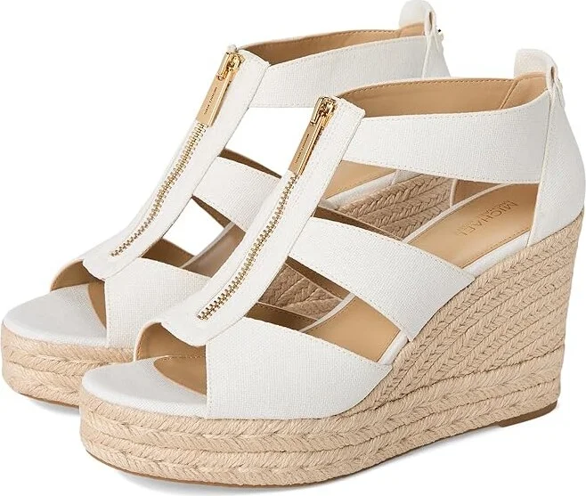 MICHAEL Michael Kors Etta Wedge Women's Wedge Shoes Optic White : 11 M