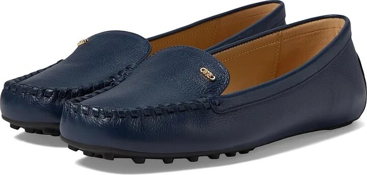 MICHAEL Michael Kors Eve Moc Women's Flat Shoes Navy : 5.5 M, Leather/Rubber