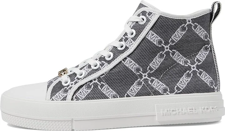 MICHAEL Michael Kors Evy High Top Women's Shoes Black/Optic White : 7.5 M, Synthetic - Image 6