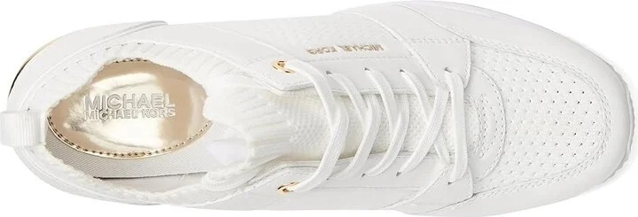MICHAEL Michael Kors Georgie Knit Trainer Women's Shoes Optic White : 9 M, Leather - Image 2