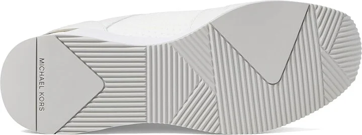 MICHAEL Michael Kors Georgie Knit Trainer Women's Shoes Optic White : 9 M, Leather - Image 3