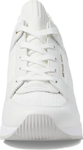 MICHAEL Michael Kors Georgie Knit Trainer Women's Shoes Optic White : 9 M, Leather - Image 5