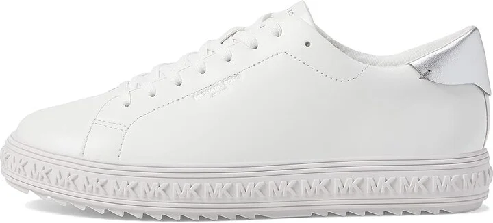MICHAEL Michael Kors Grove Lace-Up Women's Shoes Optic White : 6 M, Textile - Image 6