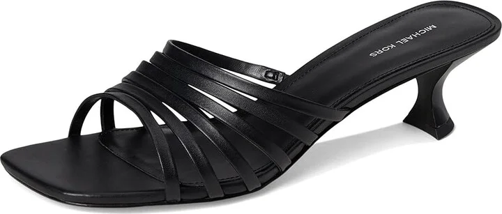 MICHAEL Michael Kors Haisley Kitten Sandals Women's Sandals Black : 9 M, Leather - Image 5
