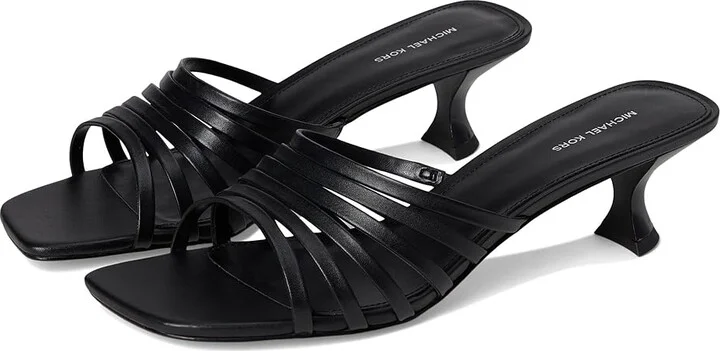 MICHAEL Michael Kors Haisley Kitten Sandals Women's Sandals Black : 9 M, Leather