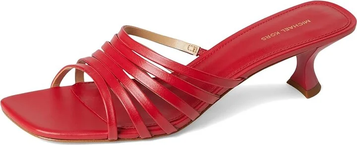 MICHAEL Michael Kors Haisley Kitten Sandals Women's Sandals Crimson : 10 M, Leather - Image 5