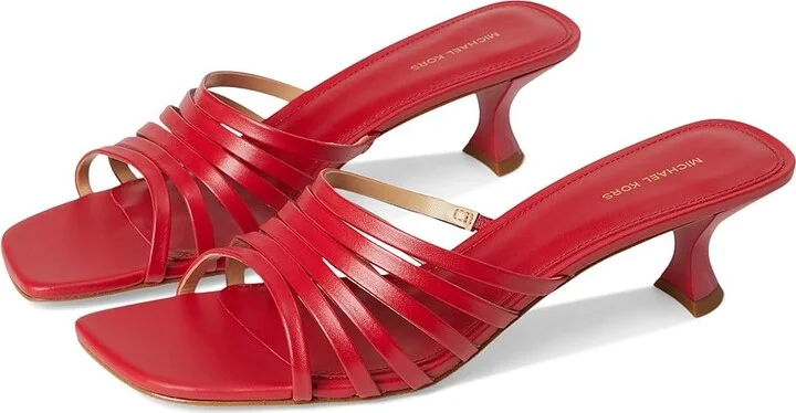 MICHAEL Michael Kors Haisley Kitten Sandals Women's Sandals Crimson : 10 M, Leather