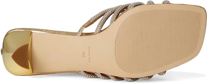 MICHAEL Michael Kors Haisley Kitten Sandals Women's Sandals Pale Gold : 8.5 M, Leather - Image 3