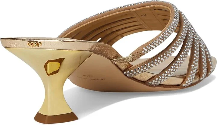MICHAEL Michael Kors Haisley Kitten Sandals Women's Sandals Pale Gold : 8.5 M, Leather - Image 4