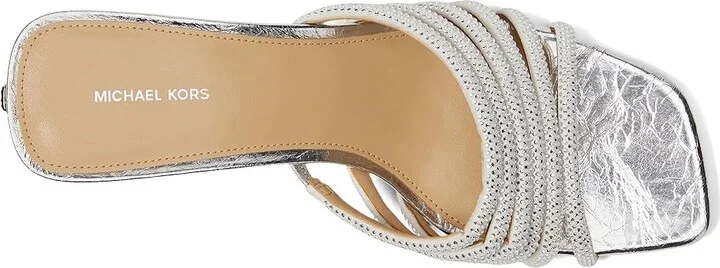 MICHAEL Michael Kors Haisley Kitten Sandals Women's Sandals Silver : 8 M, Leather - Image 2
