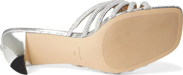 MICHAEL Michael Kors Haisley Kitten Sandals Women's Sandals Silver : 8 M, Leather - Image 3