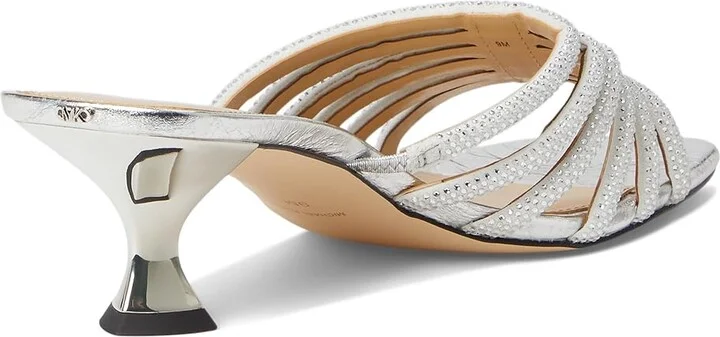 MICHAEL Michael Kors Haisley Kitten Sandals Women's Sandals Silver : 8 M, Leather - Image 4