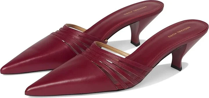 MICHAEL Michael Kors Haisley Mule Pumps Women's Shoes Mulberry : 8.5 M, Leather