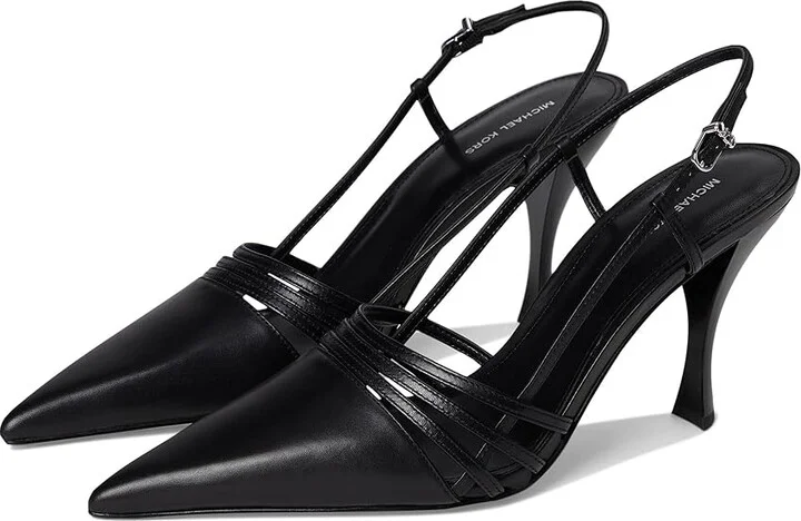 MICHAEL Michael Kors Haisley Sling Pumps Women's Shoes Black : 6 M, Leather