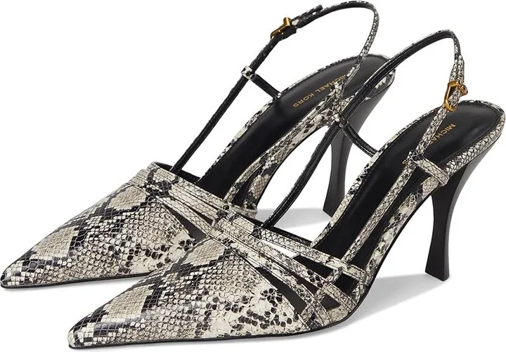 MICHAEL Michael Kors Haisley Sling Pumps Women's Shoes Natural : 8.5 M, Leather