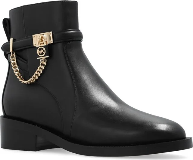 Michael Michael Kors Hamilton Logo Plaque Ankle Boots