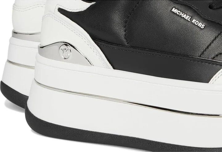 MICHAEL Michael Kors Hayes Lace Up Women's Shoes Black/Opticwhite : 10 M, Rubber/Synthetic - Image 7