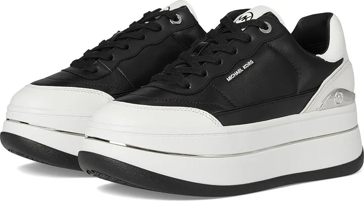MICHAEL Michael Kors Hayes Lace Up Women's Shoes Black/Opticwhite : 10 M, Rubber/Synthetic