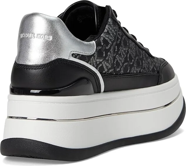 MICHAEL Michael Kors Hayes Lace Up Women's Shoes Black/Silver : 10 M, Synthetic - Image 4