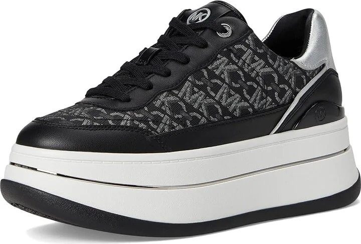 MICHAEL Michael Kors Hayes Lace Up Women's Shoes Black/Silver : 10 M, Synthetic - Image 5