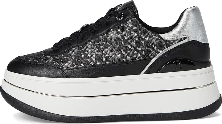 MICHAEL Michael Kors Hayes Lace Up Women's Shoes Black/Silver : 10 M, Synthetic - Image 6