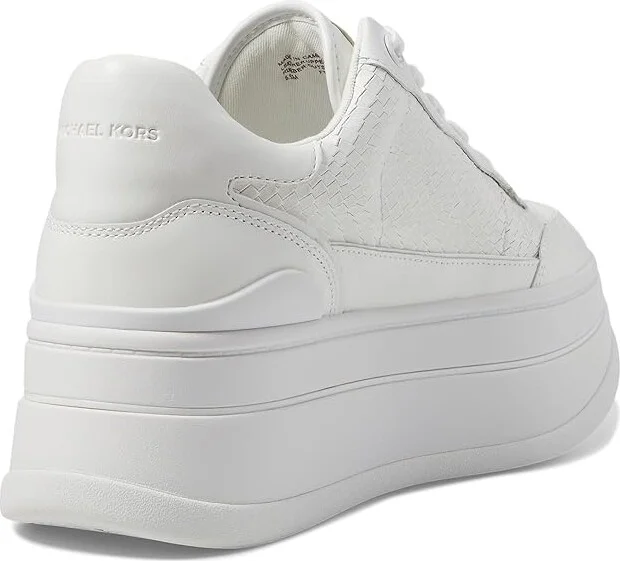 MICHAEL Michael Kors Hayes Lace-Up Women's Shoes Optic White : 9.5 M, Leather - Image 4