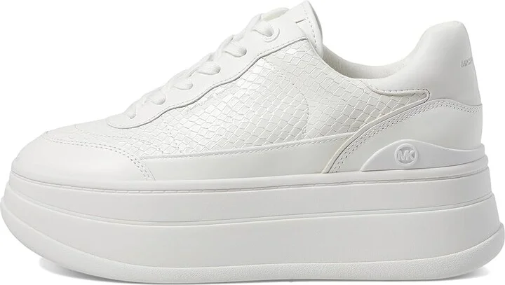 MICHAEL Michael Kors Hayes Lace-Up Women's Shoes Optic White : 9.5 M, Leather - Image 6