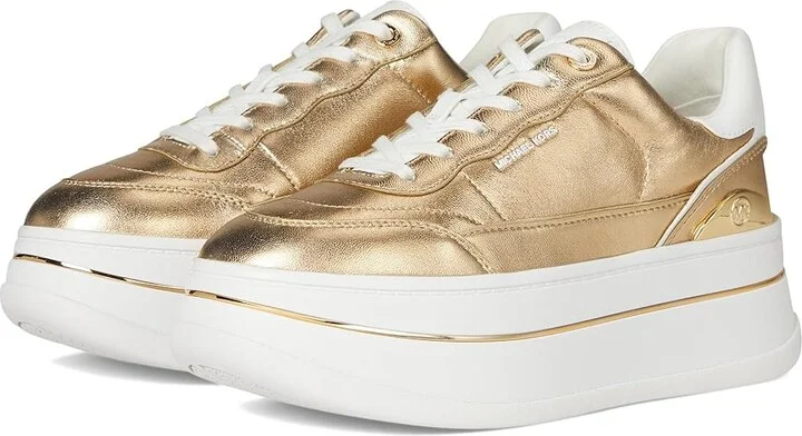 MICHAEL Michael Kors Hayes Lace Up Women's Shoes Pale Gold : 10 M, Synthetic