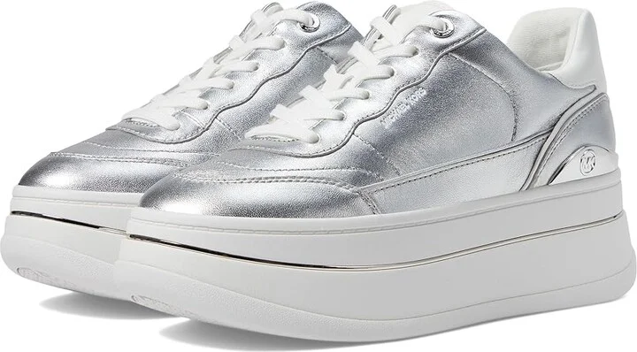 MICHAEL Michael Kors Hayes Lace Up Women's Shoes Silver : 9 M, Synthetic