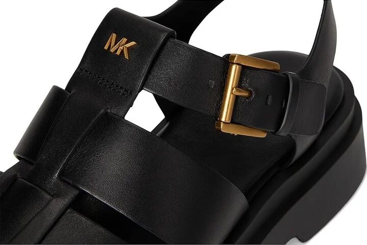 MICHAEL Michael Kors Indy Fisherman Women's Sandals Black : 6 M, Leather - Image 7