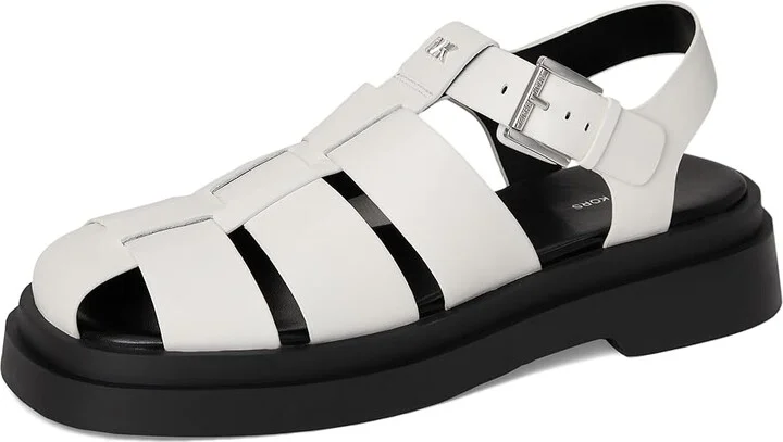 MICHAEL Michael Kors Indy Fisherman Women's Sandals Optic White : 7.5 M, Leather - Image 5