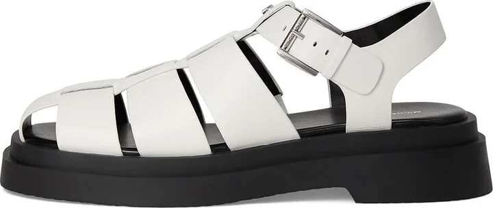 MICHAEL Michael Kors Indy Fisherman Women's Sandals Optic White : 7.5 M, Leather - Image 6