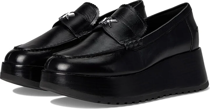 MICHAEL Michael Kors Indy Flatform Loafer Women's Shoes Black : 7.5 M, Leather/Rubber