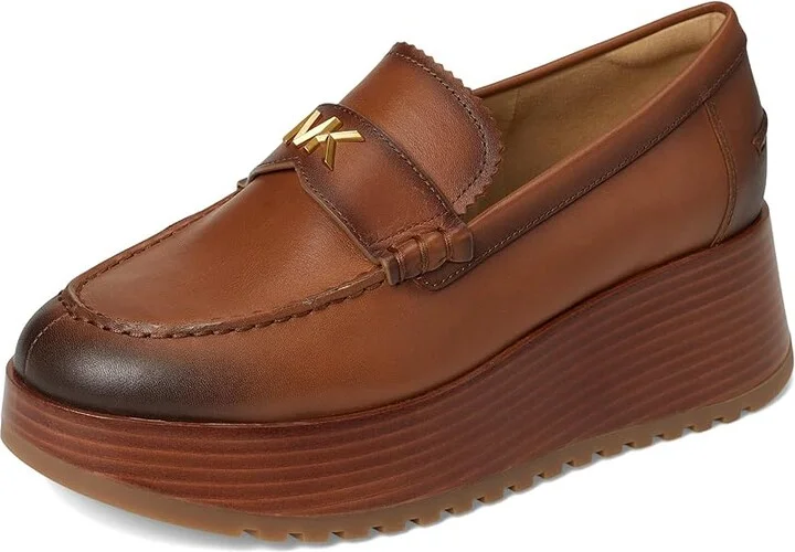 MICHAEL Michael Kors Indy Flatform Loafer Women's Shoes Luggage : 9 M, Leather/Rubber - Image 5