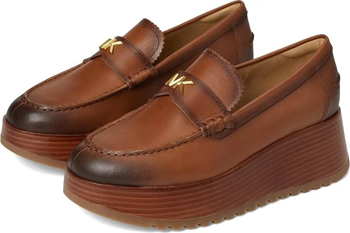 MICHAEL Michael Kors Indy Flatform Loafer Women's Shoes Luggage : 9 M, Leather/Rubber