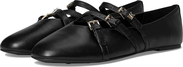MICHAEL Michael Kors Indy Flex Ballet Women's Flat Shoes Black : 9 M, Leather