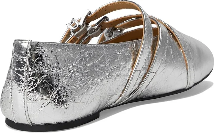 MICHAEL Michael Kors Indy Flex Ballet Women's Flat Shoes Silver : 6.5 M, Leather - Image 4
