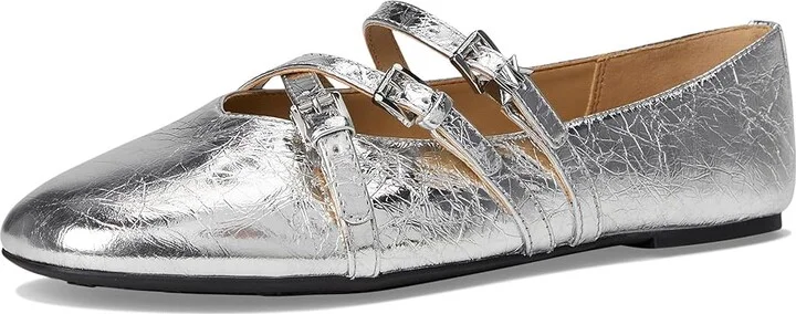 MICHAEL Michael Kors Indy Flex Ballet Women's Flat Shoes Silver : 6.5 M, Leather - Image 5