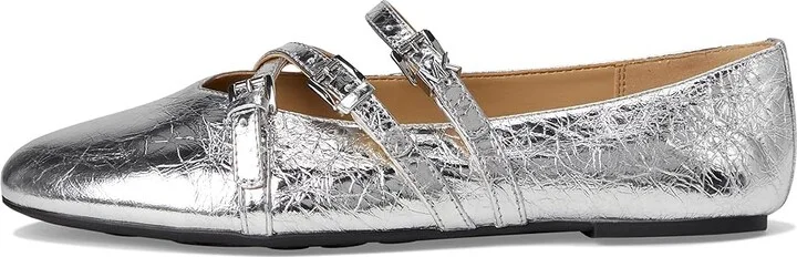 MICHAEL Michael Kors Indy Flex Ballet Women's Flat Shoes Silver : 6.5 M, Leather - Image 6