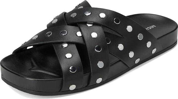 MICHAEL Michael Kors Irene Flat Sandal Women's Sandals Black : 9 M, Leather - Image 5
