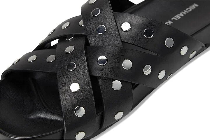 MICHAEL Michael Kors Irene Flat Sandal Women's Sandals Black : 9 M, Leather - Image 7
