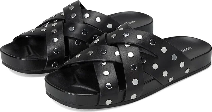 MICHAEL Michael Kors Irene Flat Sandal Women's Sandals Black : 9 M, Leather