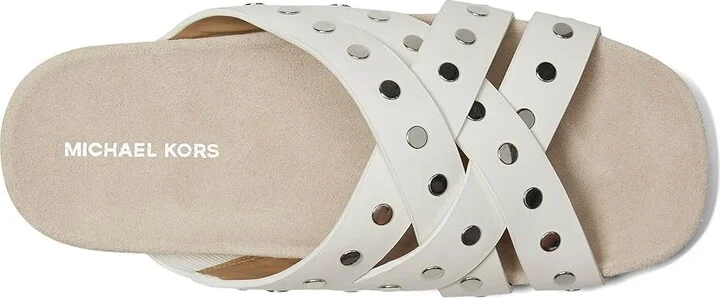 MICHAEL Michael Kors Irene Flat Sandal Women's Sandals Optic White : 9.5 M, Leather - Image 2