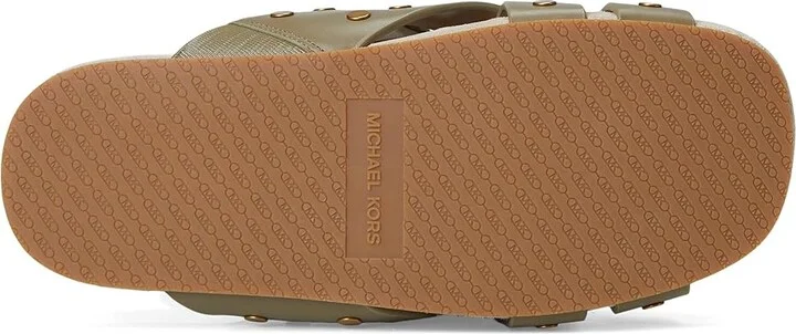 MICHAEL Michael Kors Irene Flat Sandal Women's Sandals Safari Green : 10 M, Leather - Image 3
