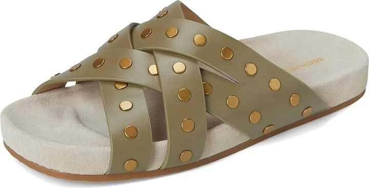 MICHAEL Michael Kors Irene Flat Sandal Women's Sandals Safari Green : 10 M, Leather - Image 5