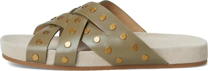 MICHAEL Michael Kors Irene Flat Sandal Women's Sandals Safari Green : 10 M, Leather - Image 6