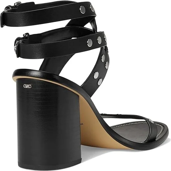 MICHAEL Michael Kors Irene Heeled Sandal Women's Sandals Black : 6.5 M, Leather - Image 4