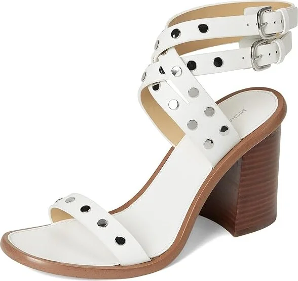 MICHAEL Michael Kors Irene Heeled Sandal Women's Sandals Optic White : 6 M, Leather - Image 5