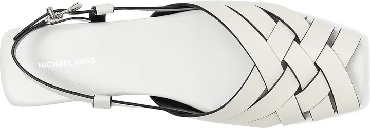 MICHAEL Michael Kors Irene Sling Flat Women's Shoes Optic White : 9 M, Faux Leather - Image 2