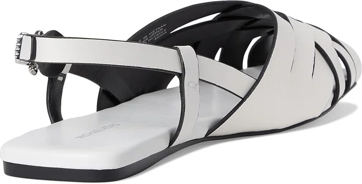MICHAEL Michael Kors Irene Sling Flat Women's Shoes Optic White : 9 M, Faux Leather - Image 4